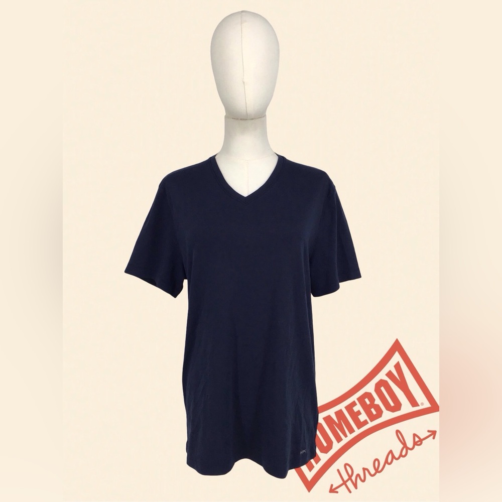 Michael Kors Dark Blue V-Neck Shirt. Size Medium